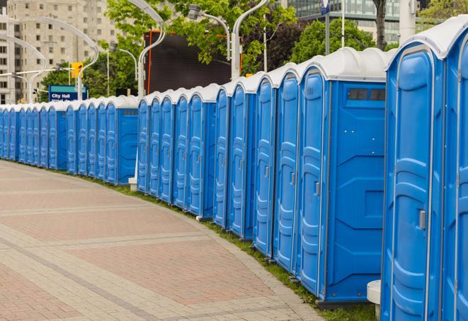 Seasonal porta potty units set up at a Tifton, Georgia venue